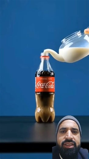 Coca-Cola and Milk Experiment #CocaColaAndMilk #CrazyExperiment #ScienceExperiment #ReactionShorts