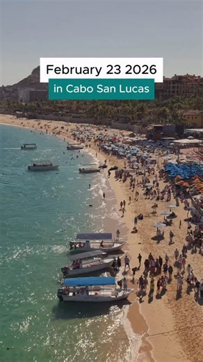 Cabo on Instagram: "UPDATE: here’s a video taken at 3:47pm today (Feb 23, 2026) We’ve received many messages on the current state of Cabo & Baja Sur and pleased to report that everything is operating normally - Tours are going out - Restaurants and Bars are packed - People are enjoying the beach We understand your reason for concerns and make sure to follow @cabo for the latest news & updates! 📍 Medano Beach, Cabo San Lucas, Mexico"