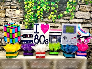 I Love the 80s Theme| 80s Birthday Centerpiece | 80s Party Decoration | 80s Birthday | I Love 80s Centerpiece | 80s Favors Decor SET OF 6 - Etsy