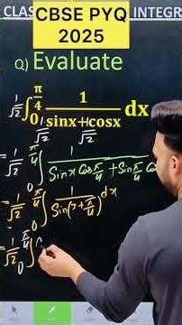 Q) Integration ∫ ( 𝟎 to (𝛑/𝟒) 𝟏/(𝐬𝐢𝐧𝐱+𝐜𝐨𝐬𝐱) 𝐝𝐱 #class12 #cbse #maths #integration