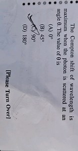 The Compton shift of wavelength is maximum when the photon is s... | Filo