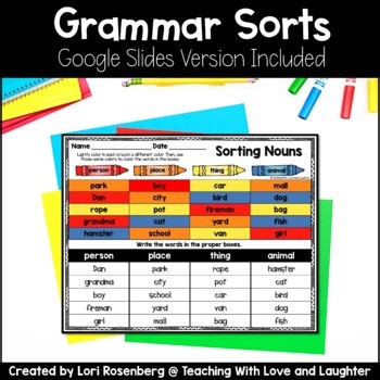 Grammar Sorts Practice Worksheets - Print and Digital Grammar Sorting Activities