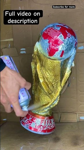 DIY Fifa World Cup Qatar 🇶🇦 trophy with aluminum foil #mrsanrb #fifaworldcup2022 #trophy