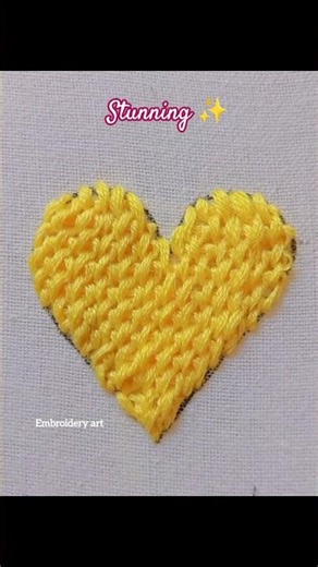 Easy HEART 💛 embroidery work 🪡