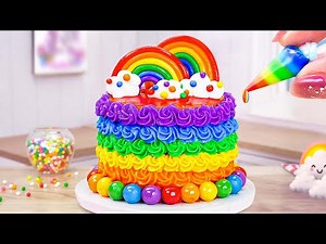 Satisfying Miniature Rainbow Chocolate Cake Decorating 🌈 Colorful Mini Chocolate Cake
