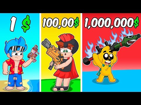 De ARMA NOOB a ARMA PRO 😱🔫 PISTOLA de 1$ Vs BAZOOKA de 1.000.000$