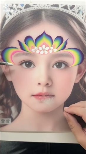 Princess Elsa Face Paint Transformation! ❄️✨#shortsfeed #facemakeup #drawing #facepainting #shorts