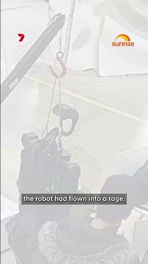 Moment humanoid robot goes rogue