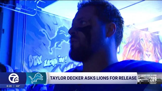 Taylor Decker asks Lions for release after contract talks stall