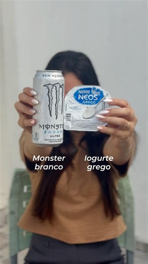 Monster com Iogurte grego😱 #drinks #monster #monsterenergy #receitas