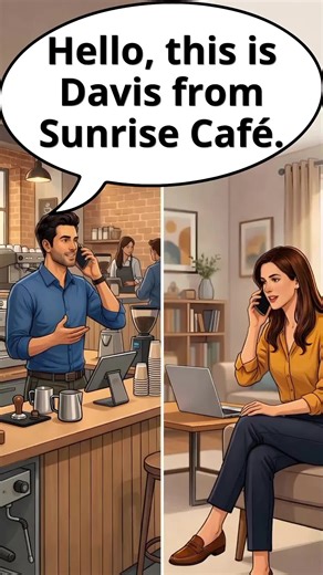Nervous about speaking English in a job interview? Practice this simple phone interview dialogue. Learn real spoken English for job interviews. Practice these lines: 1️⃣ Hello, this is Davis from Sunrise Café. 2️⃣ Hello, Jenny speaking. How can I help? 3️⃣ Calling about your café server job application. 4️⃣ Do you have any food service experience? 5️⃣ That schedule works well for me. Practice daily and improve your spoken English confidence. 💾 Save this video for practice 💬 Comment INTERVIEW i