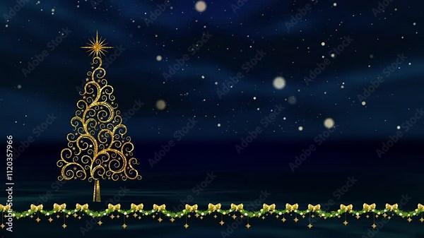 Christmas Tree in Golden Texture