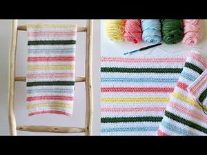 Crochet Popsicle Stripes Baby Blanket