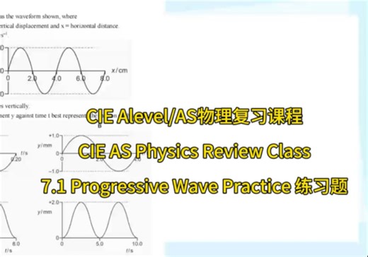CIE Alevel/AS物理复习课程7.1 Progressive Wave Practice 练习题