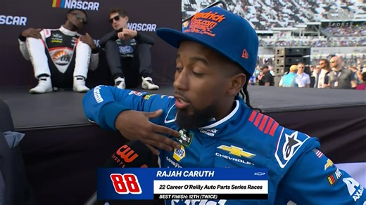 Rajah Caruth is looking to make a splash in the NASCAR O'Reilly Auto Parts Series. He'll start P7 today at Daytona. | The CW Sports