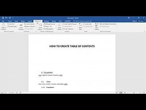 table of content in ms word