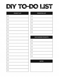 DIY To-do List / DIY Project Planner / Printable / Project Tracker / Weekend Projects / Goals Tracker / Checklist Template / 8.5" X 11" - Etsy