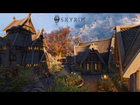 [4K] Relaxing Walk from Falkreath to Whiterun | Skyrim Ambient Music | Visual Overhaul Mods