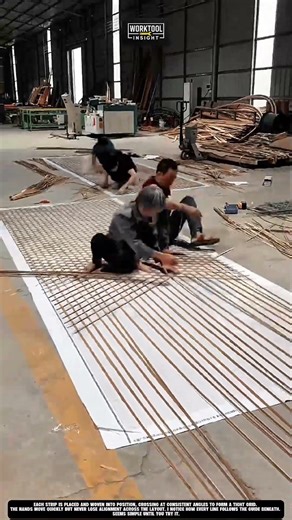 Watch These Bamboo Strips Turn Into A Perfect Pattern 🎯 #craftsmanship