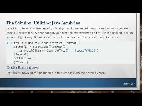 How to Use Java Lambdas to Iterate Over a Map of Lists and Return a Single Value
