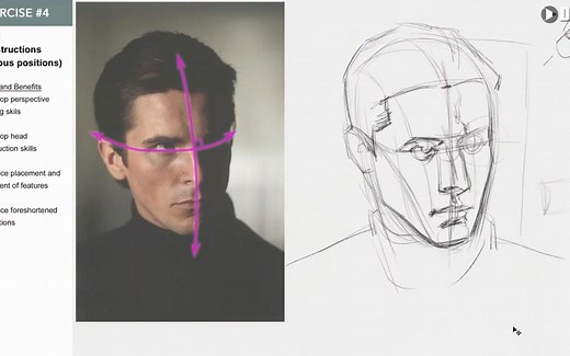 绘画教程 如何画各角度的头像 Head Drawing in Any Angle#1