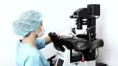 Durchführung von in-vitro-Befruchtung ICSI Embryologe