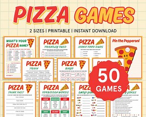 Pizza Party Game Bundle Pizza Games Birthday Party Games for Kids Adults Classroom Pizza Party Printable Fun Family Pizza Night Pizza Craft - Etsy