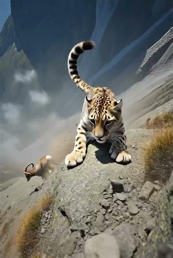 Snow Leopard Hunt | Cliff Chase at 14,000 Ft (Cinematic) 🐆🏔️