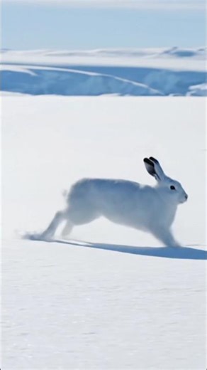 rabbit 🐇 running on snow #rabbit #snow