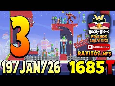 Angry Birds Friends Level 3 Tournament 1685 Highscore POWER-UP walkthrough