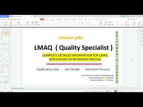 Amazon LMAQ Interview Process | Complete Detailed Information about LMAQ Job | Amazon Recruitment