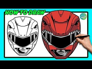 How to Draw Easy Power Ranger RED Helmet