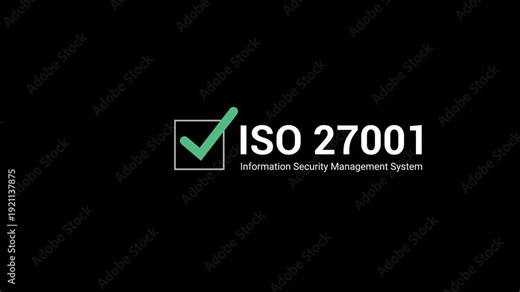 ISO 27001 concept. requirements, certification, management, standards. Businessman using tablet to choose ISO 27001 for information security management system. Motion graphics of tick iso concept