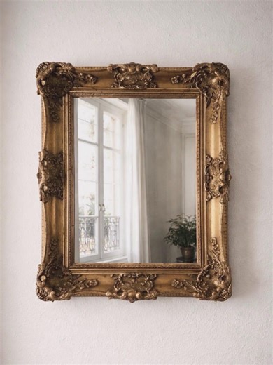 Antique Ornate Gilded Frame (no mirror), Holds holds 16”x 20”, overall 24” x 28”, Authentic!