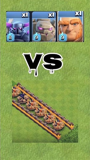 P.E.K.K.A or golem and giant vs giant bomb damage challenge 🤔#clashofclans #coc #foryou #gaming