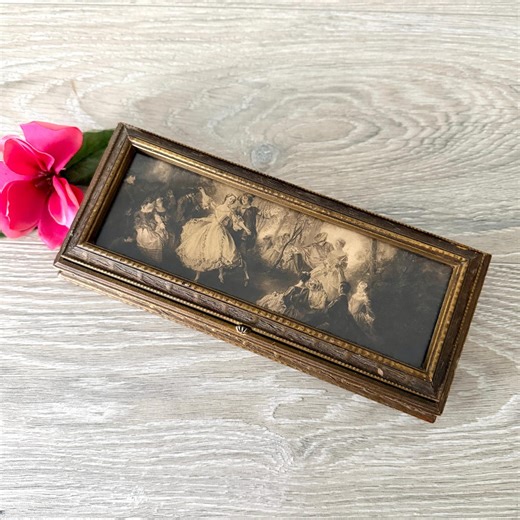 Vintage Gold Jewelry Box, Victorian Box, Antique Jewelry Box, Small Jewelry Chest, Ornate Catchall Box, Vanity Storage Box, Trinket Box - Etsy