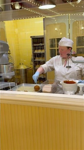 Disneyland Treats Being Made Fresh Candy Apple Magic