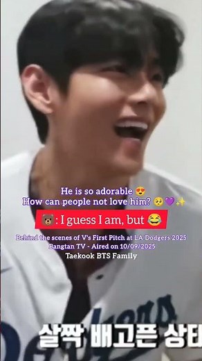 Taetae hungry before the First Pitch 😍💜 | Behind the scenes of V First Pitch