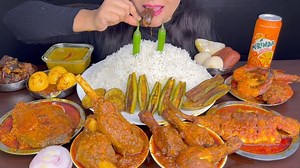 80K views · 1.4K reactions | ASMR EATING MUTTON CURRY,FISH CURRY,CHICKEN CURRY,LIVER CURRY,DAL,POTOL,WHITE RICE ASMR MUKBANG | Spice Asmr | Facebook