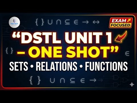 DSTL Unit 1 One Shot 🔥 | Sets, Relations & Functions | Important Problems & PYQs | AKTU