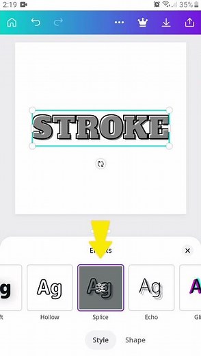 #shorts How to add stroke effect to text in Canva