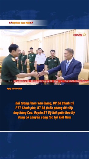 Hùng Cao gặp Phan Văn Giang: Hợp tác quốc phòng Việt – Mỹ