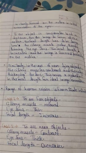 class 10th physics chapter 2 human eye very important notes 👍👍😊🥹😊👍👍👍👍