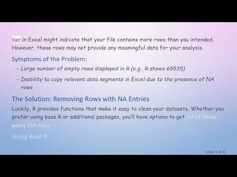 How to Remove Empty Rows with NA Entries in R's Data Frames
