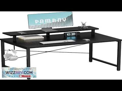 Pamray 32 Inch Small Computer Desk with Monitor Stand Simple Office Desk