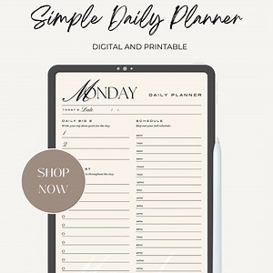 Daily Planner, Daily Digital Planner, Instant Download, Digital Planner Schedule, Digital and Print Day Planner, To-do List - Etsy UK