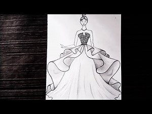 How to draw wedding dresses for Bride || very easy and simple pencil shading drawing