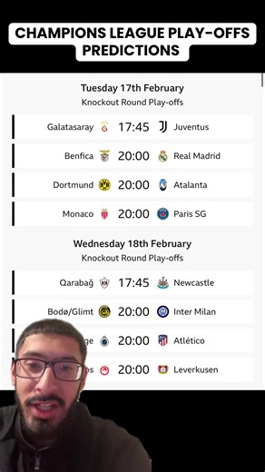 Champions League Play-Offs Score Predictions 2023