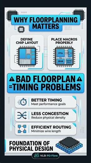 Why Floorplanning is Important | VLSI PD #shorts #vlsi #semiconductor #physicaldesign