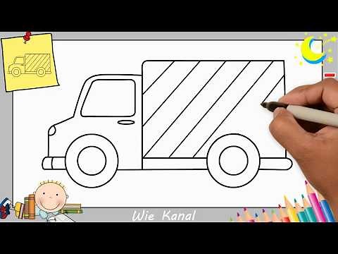 LKW zeichnen lernen einfach schritt für schritt für anfänger & kinder 1
